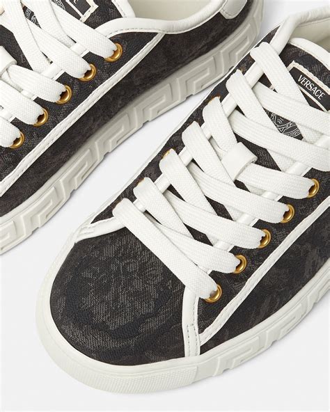 versace buckle high top sneaker|barocco high top greca sneakers.